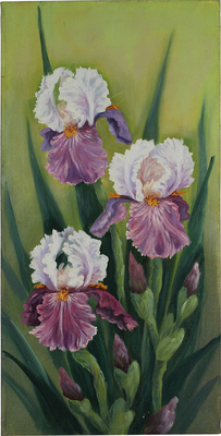 Постникова Наталья Серафимовна. Натюрморт с ирисами